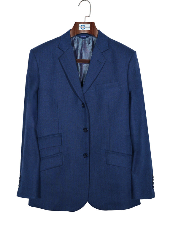 Tweed Jacket | Blue Herringbone Tweed Jacket