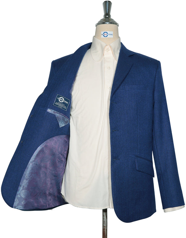 Tweed Jacket | Blue Herringbone Tweed Jacket