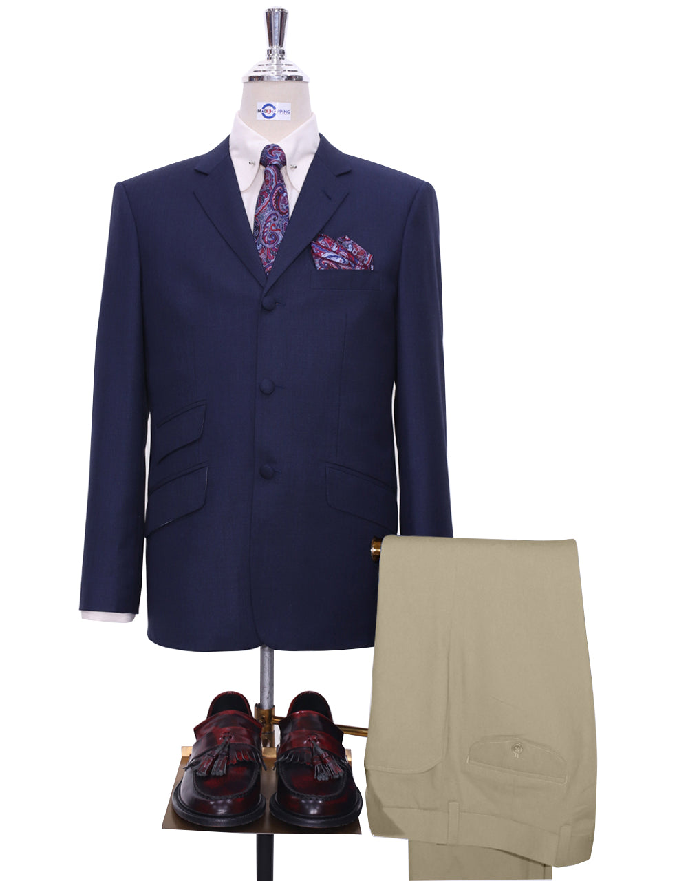 This Jacket Only - Navy Blue Mod Blazer Jacket Size 44L