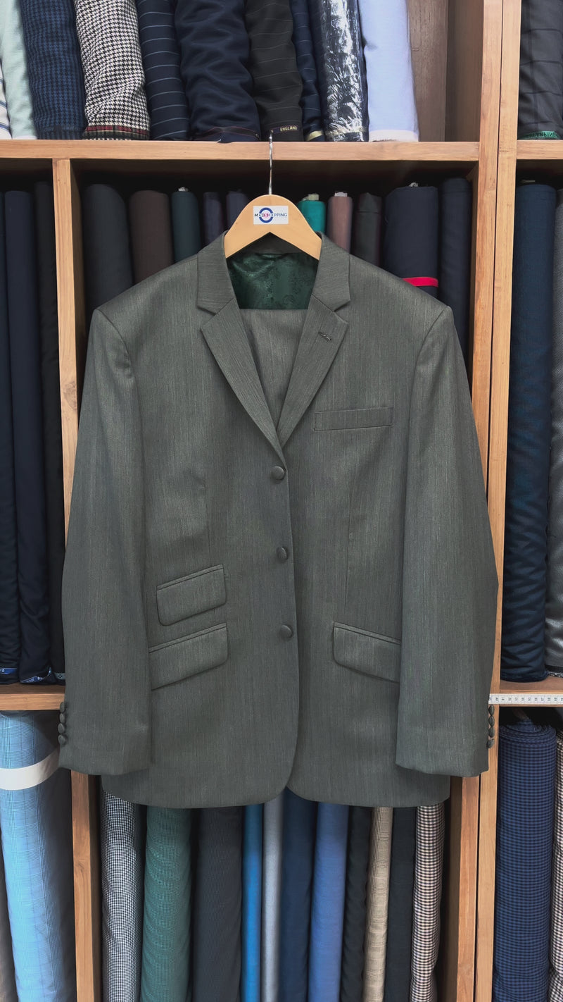 Men's Grey Herringbone Suit - 1960s Mod Style