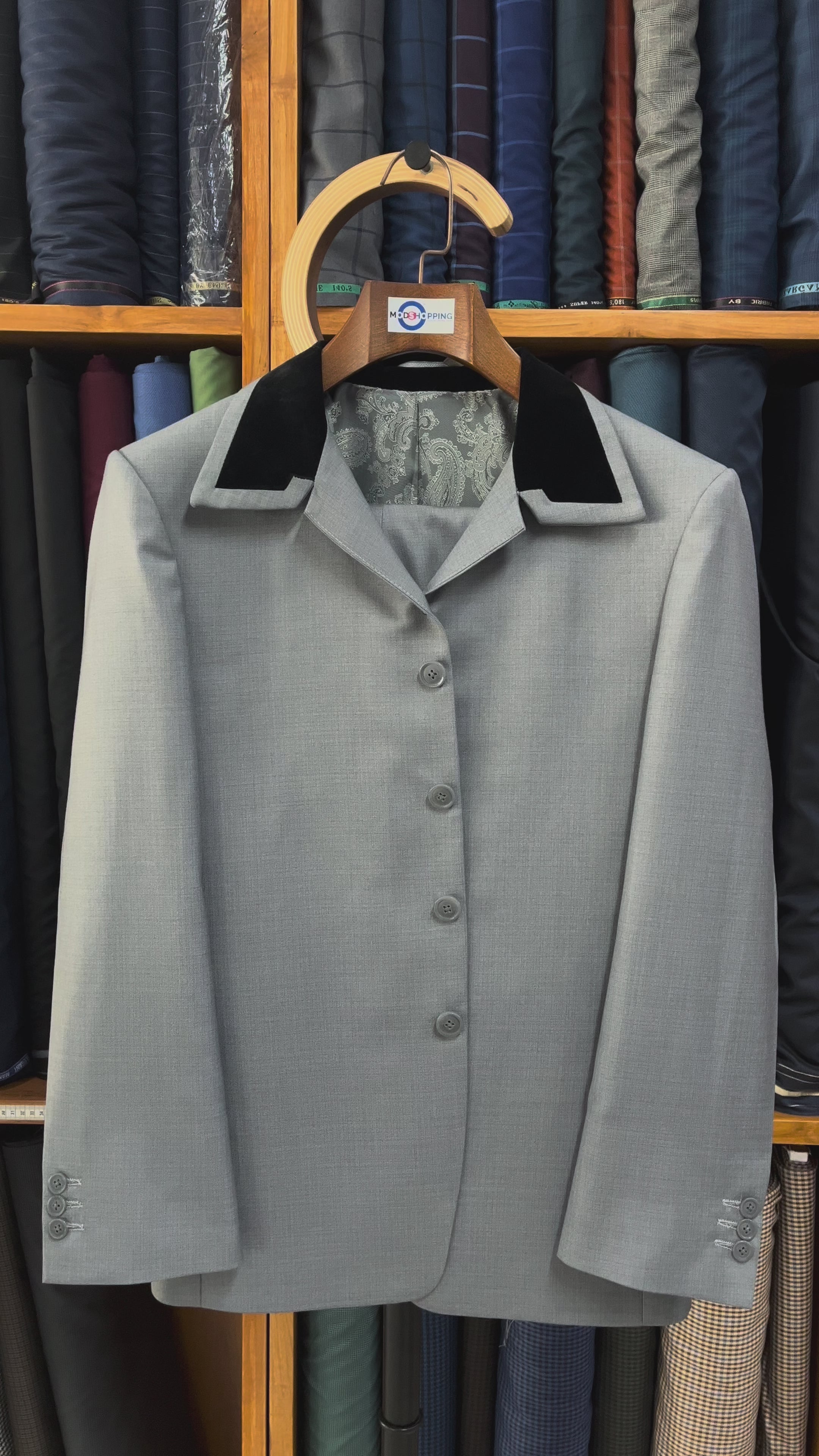 Load video: The Beatles’ “A Hard Day’s Night”Light silver-grey suits|George Harrison