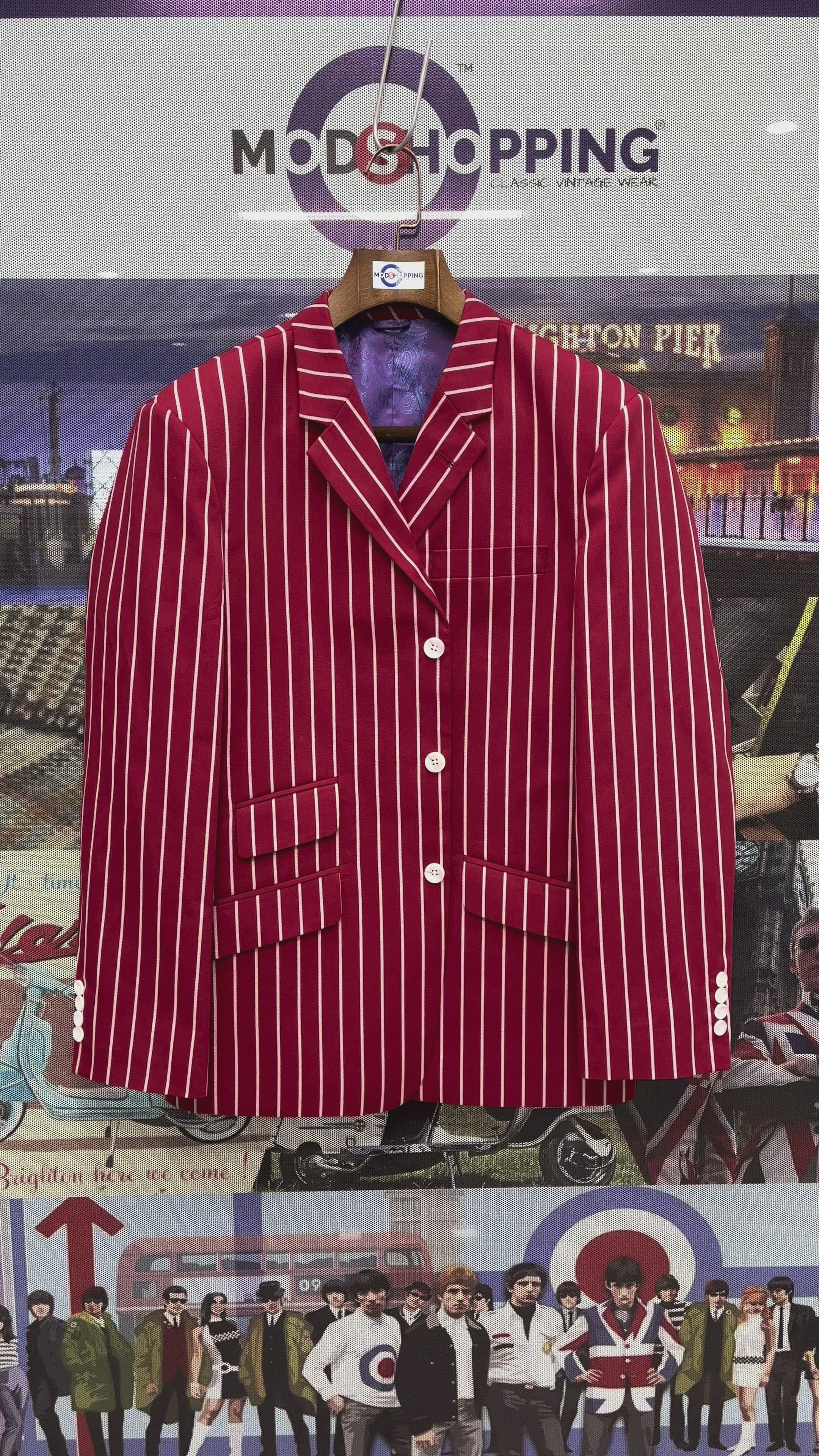 Load video: Boating Blazer | Red Striped Blazer For Man