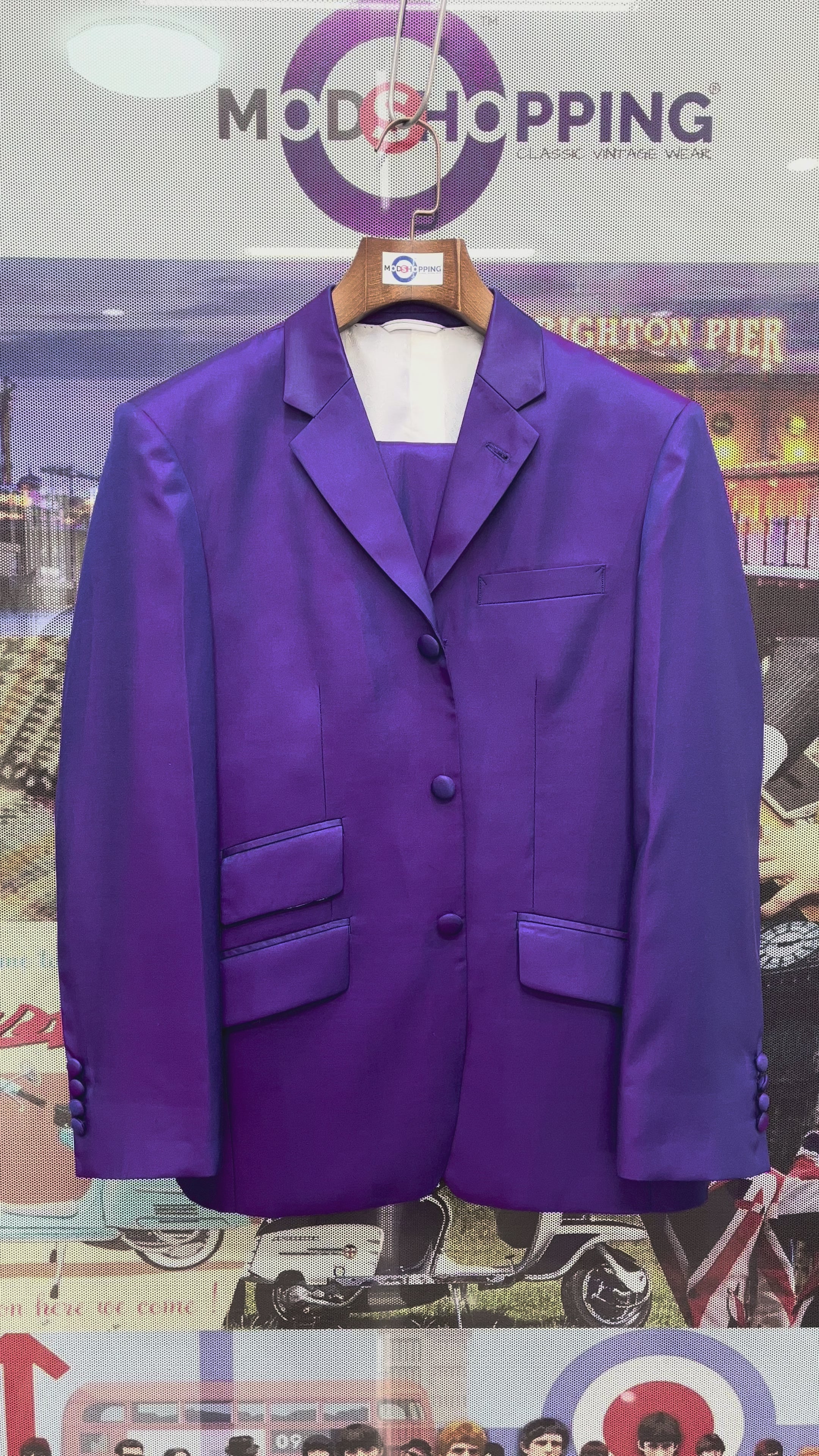 Load video: 60s Style Purple Tonic Suit – Sharp Tailored Fit
