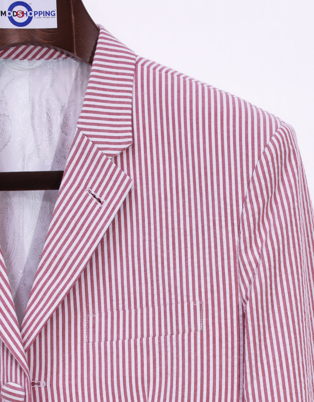 Red Berry Seersucker Suit