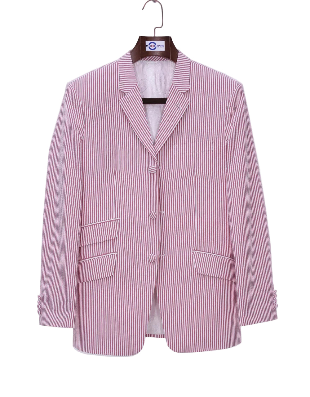 Red Berry Seersucker Suit