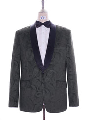 Tuxedo Jacket - Grey Paisley Tuxedo Jacket