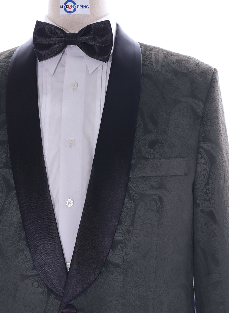 Tuxedo Jacket - Grey Paisley Tuxedo Jacket