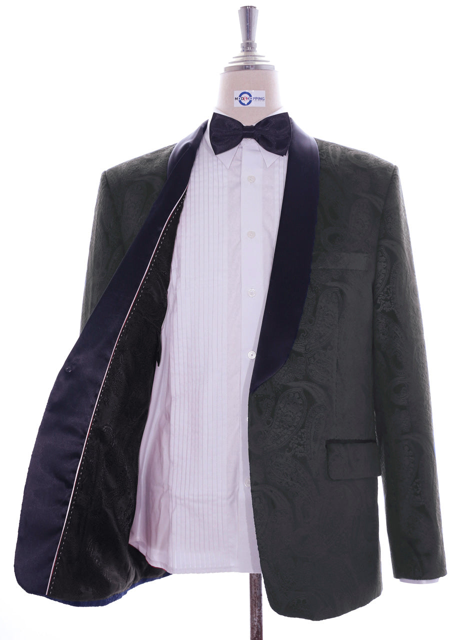 Tuxedo Jacket - Grey Paisley Tuxedo Jacket