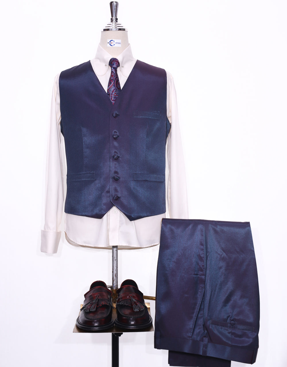 Red & Blue Two-Tone 3 Piece Suit