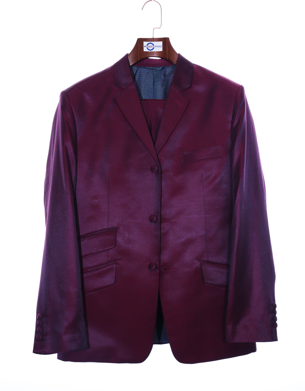 Men’s Mod Fashion Tonic Suit – Burgundy Wine Tailored Fit