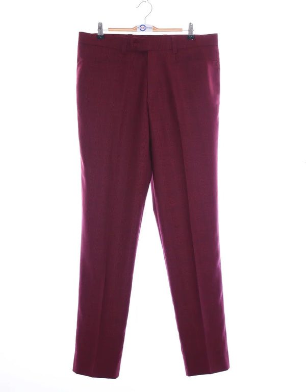 3 Piece Suit | Burgundy Prince Of Wales Suit For Men Modshopping Clothing