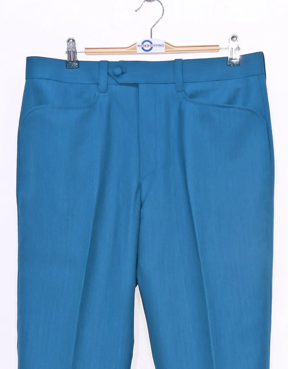 3 Piece Suit | Deep Sky Blue Herringbone Suit Modshopping Clothing