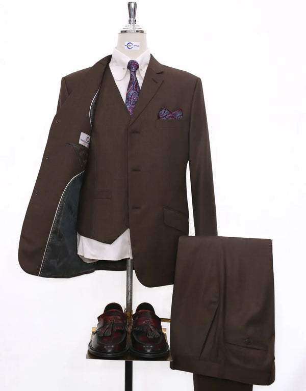 3 Piece Suit | Essential Brown Suit Modshopping Clothing