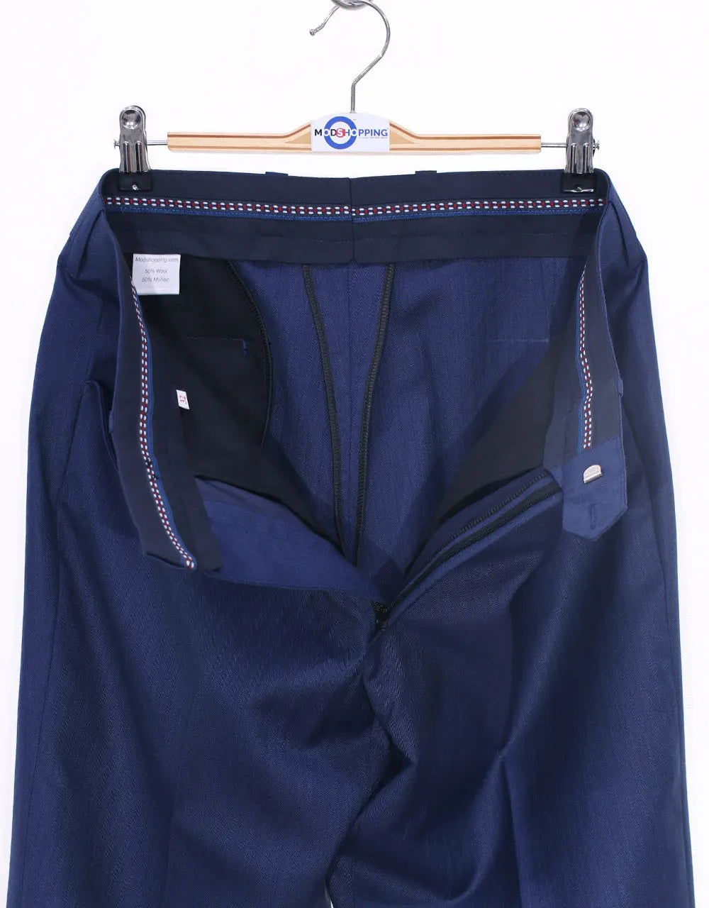 3 Piece Suit - Midnight Blue Herringbone Suit Modshopping Clothing