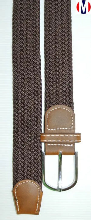 60s Mod Style Chocolate Brown Elasticated Woven Belt Modshopping Clothing