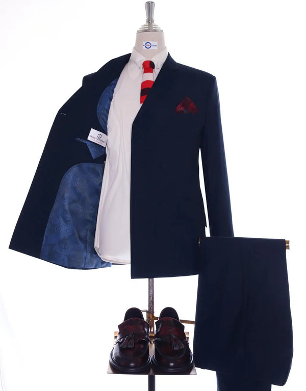 60s Mod Style Dark Navy Blue Double Breasted Suit Modshopping Clothing