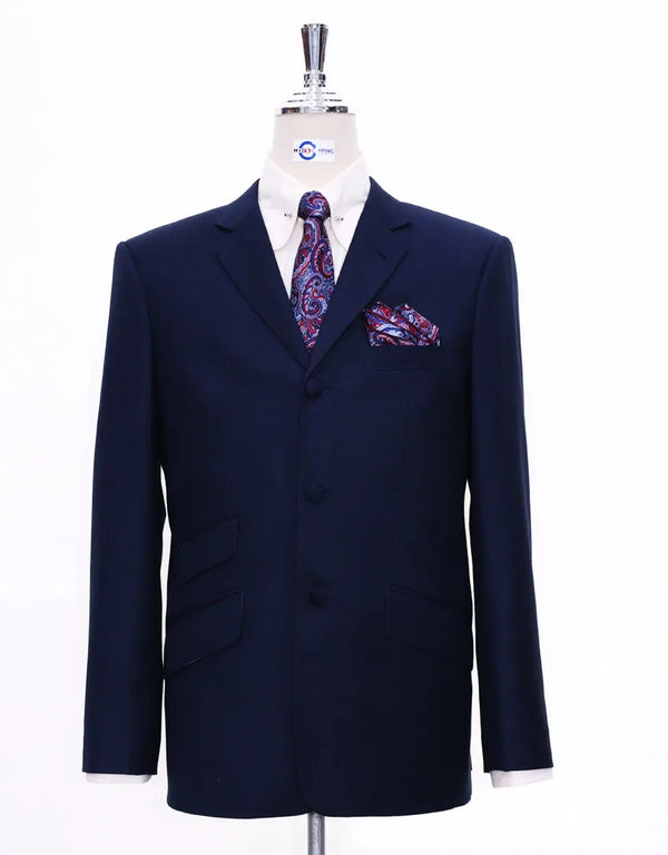 60s Style Essential Dark Navy Blue Suit - Modshopping Clothing