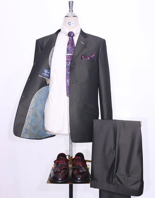60s Vintage Style Golden Grey Tonic Suit Modshopping Clothing