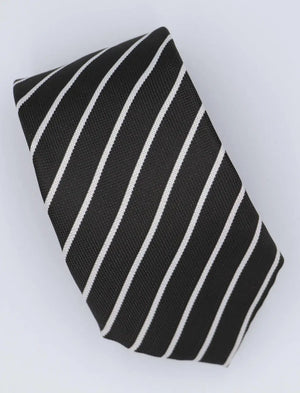 Black And White Stripe Silk Necktie Modshopping Clothing