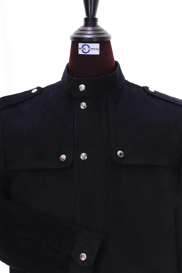 Black Corduroy Scooter Jacket Size 38R Modshopping Clothing