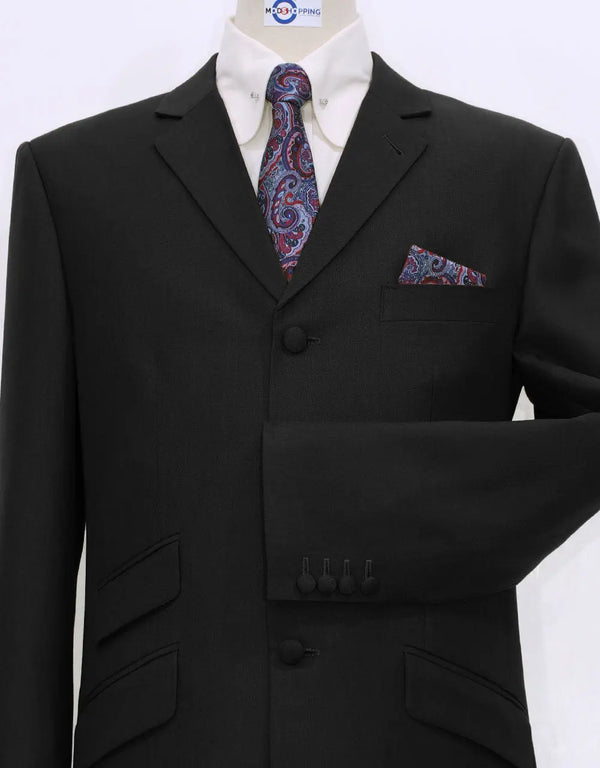 Mod Black & White Double Breasted 6 Button Suit 2-1 Pocket -  Canada