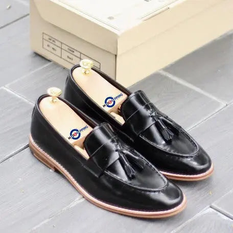 Black Tassel Loafer Leather Shoe Modshopping Clothing