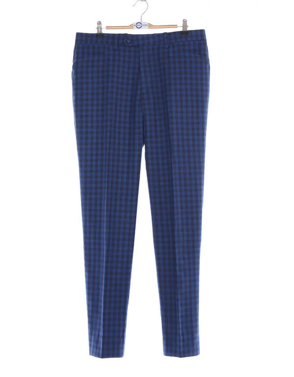 Blue Gingham Check Suit Modshopping Clothing