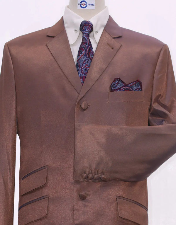 Bronze And Blue Two Tone Suit Jacket Size 38R Trouser 32/32 Modshopping Clothing