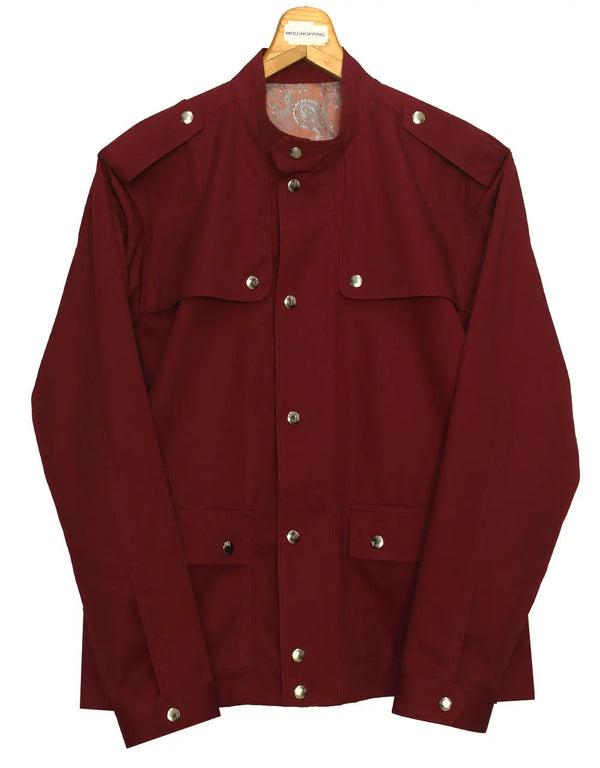 Burgundy Scooter Jacket Size 40 for Men Modshopping Clothing