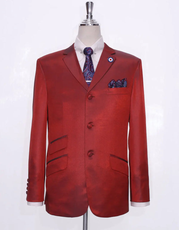Burnt Orange And Pine Two Tone Suit Jacket Size 38R Trouser 32/32 Modshopping Clothing