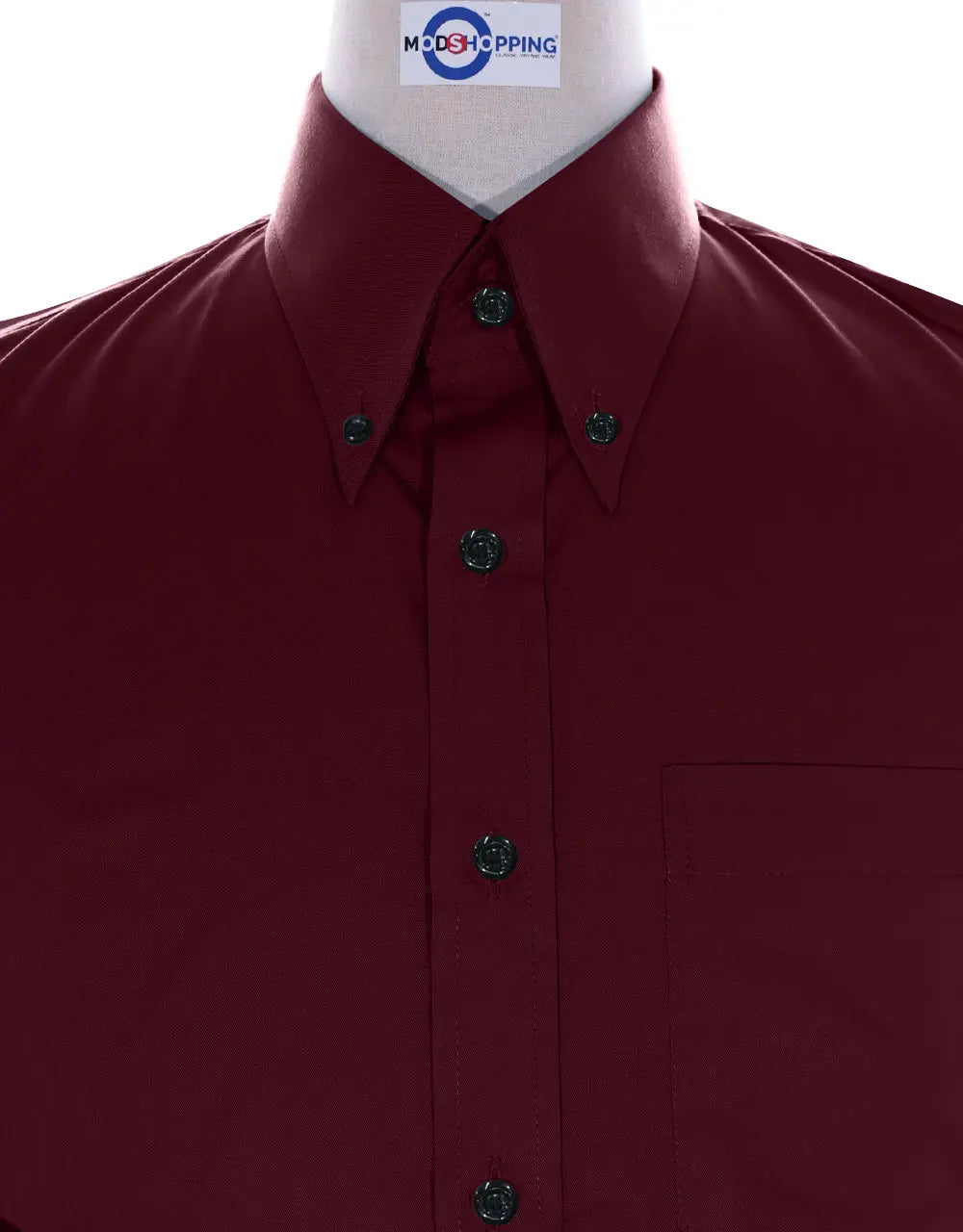 Button Down Burgundy Color Shirt Modshopping Clothing