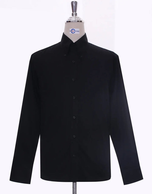 Button Down Collar Shirt | Black Color Shirt For Man Modshopping Clothing
