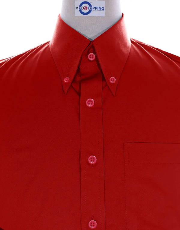 Button Down Red Color Shirt Modshopping Clothing