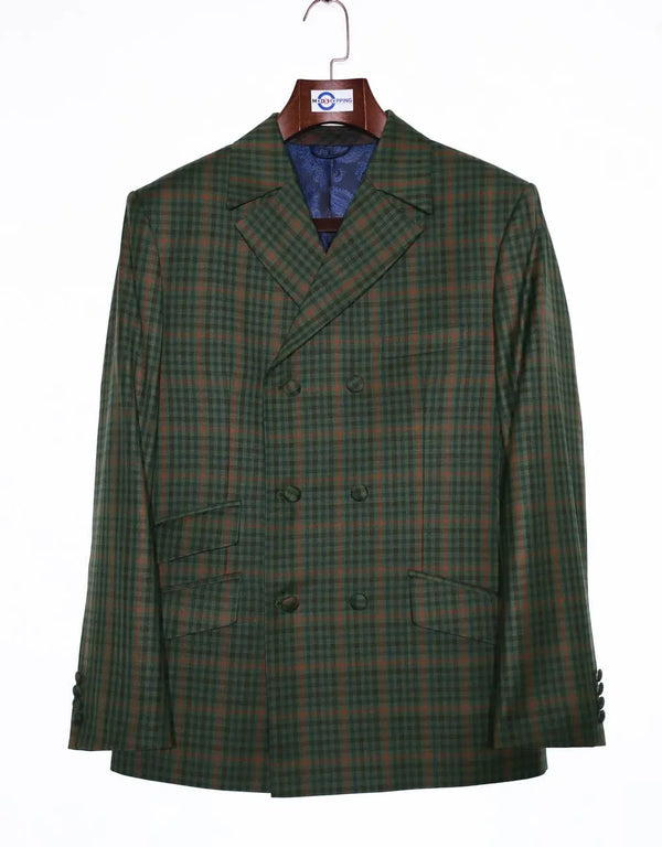 Copy of Brown Windowpane Check Tweed Blazer Modshopping Clothing