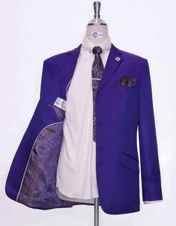 Dark Purple and Red Two Tone Suit Modshopping Clothing