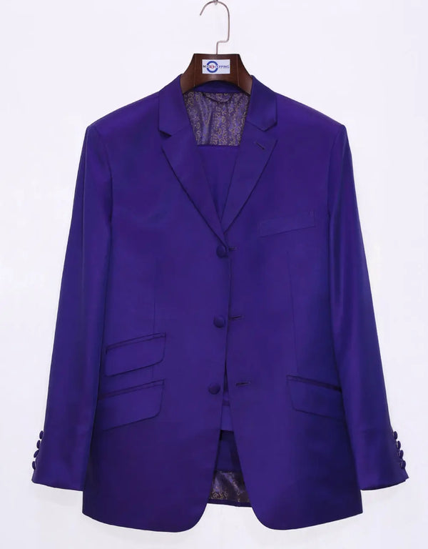 Dark Purple and Red Two Tone Suit Modshopping Clothing