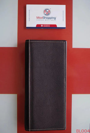 Dark brown long leather wallet The rough surface of the leather is easy to carry Modshopping Clothing