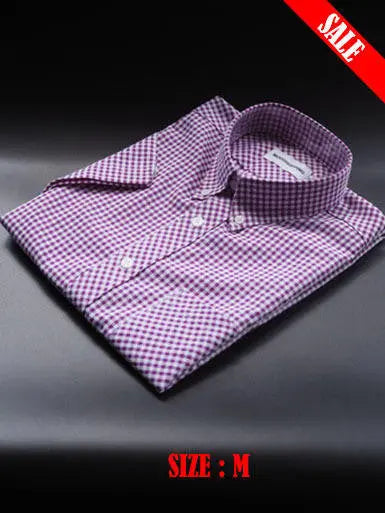 Gingham Shirt| Slim Fit Purple Retro Gingham Check  Shirt Modshopping Clothing