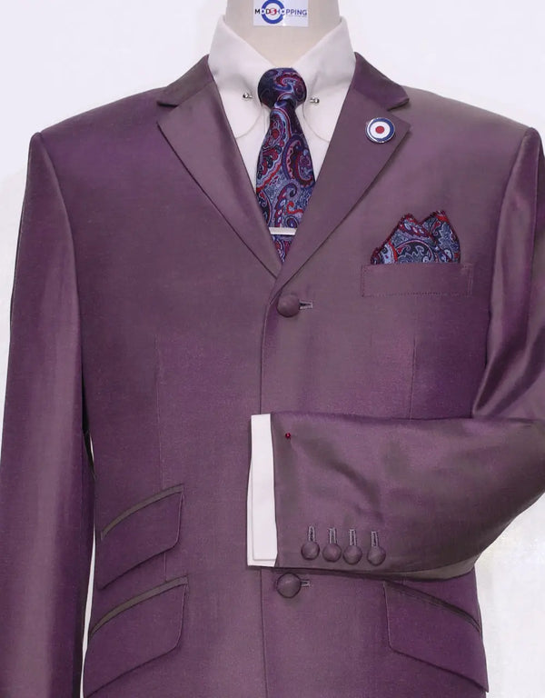 Grape and Yellow Two Tone Suit Modshopping Clothing
