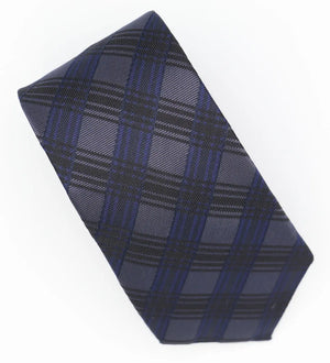 Grey And Blue Tartan Check Tie Modshopping Clothing