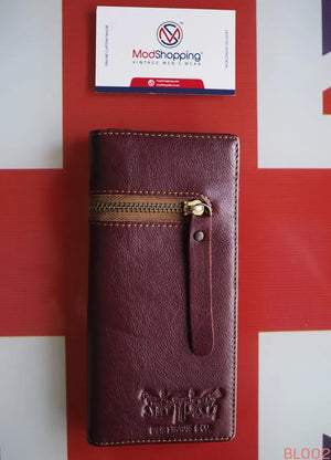 Long leather wallet Maroon Color Modshopping Clothing