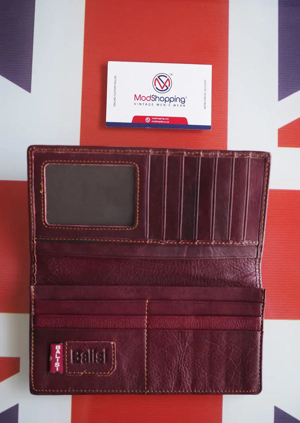 Long leather wallet Maroon Color Modshopping Clothing