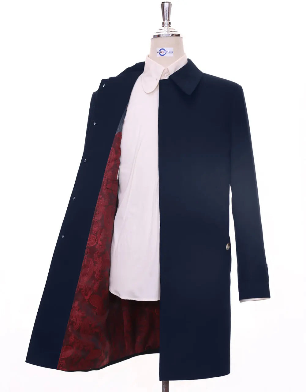 Mac Coat Men's | Tailored 60s Mod Original Navy Blue Mens Mac Coat Modshopping Clothing