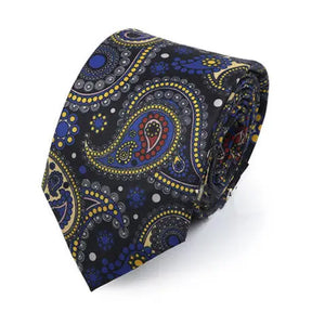 Men's Paisley Tie - Black And Yellow Paisley Necktie Modshopping Clothing