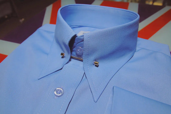 Men's Pin Collar Shirt - Sky Blue Pin Collar Shirt Modshopping Clothing