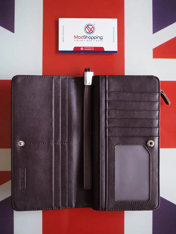 Men's wallet genuine leather wallet vintage style  Dark brown color Modshopping Clothing