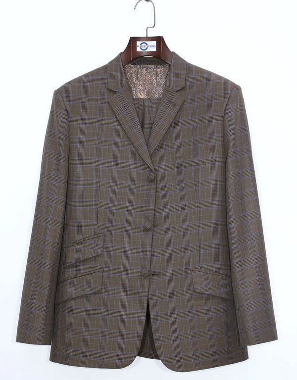 Mod Jacket - Brown Prince Of Wales Check Jacket Modshopping Clothing