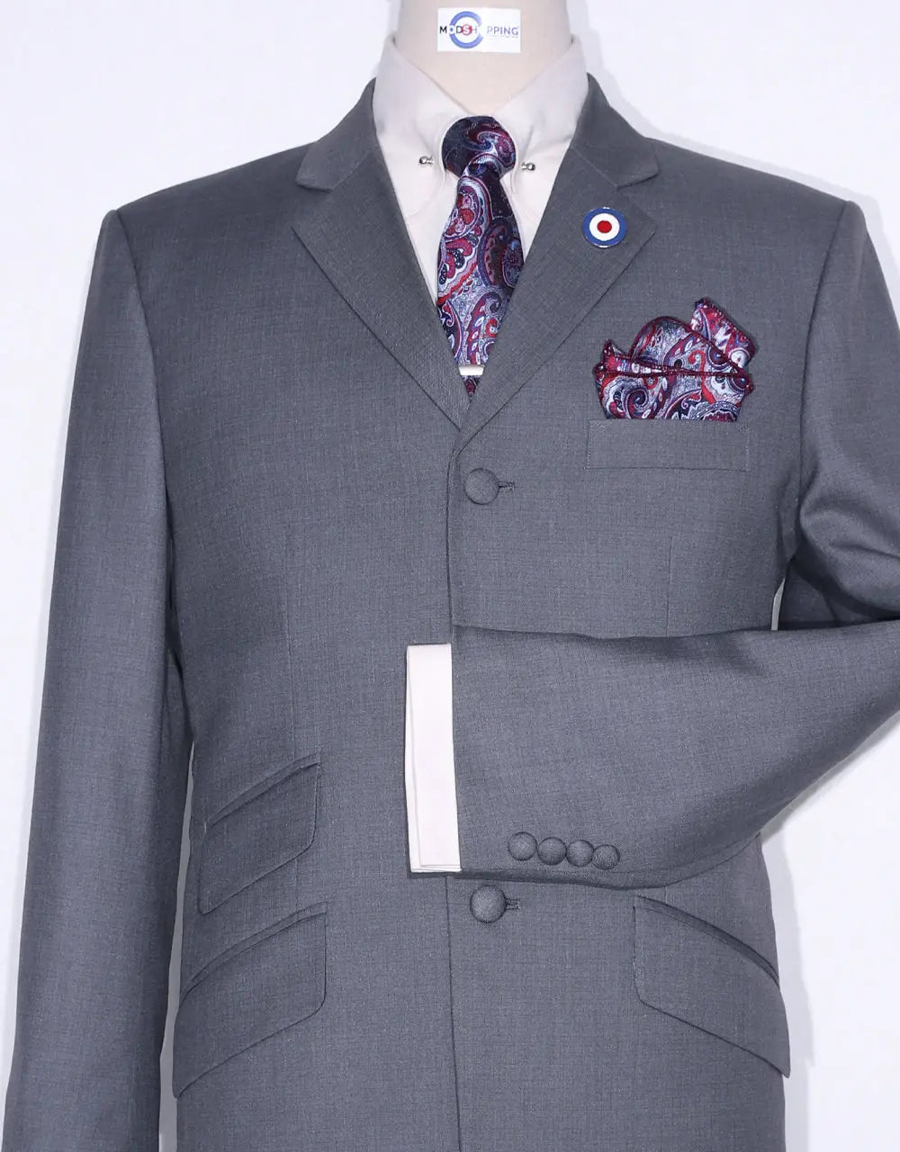 Mod Suit - 60s Mod Style Pale Grey Suit Modshopping Clothing