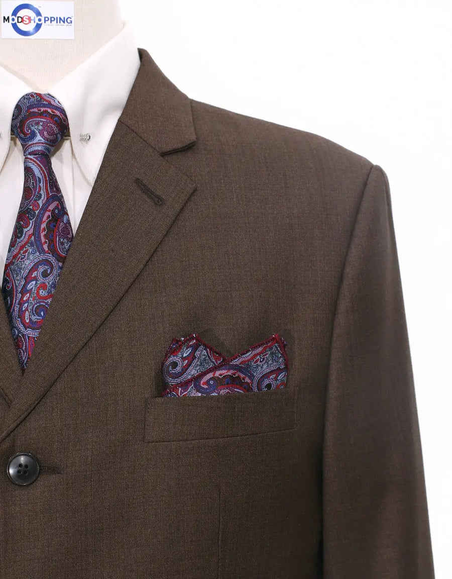 Men Suit | 60s Style Essential Brown Suit For Wedding – Modshopping ...