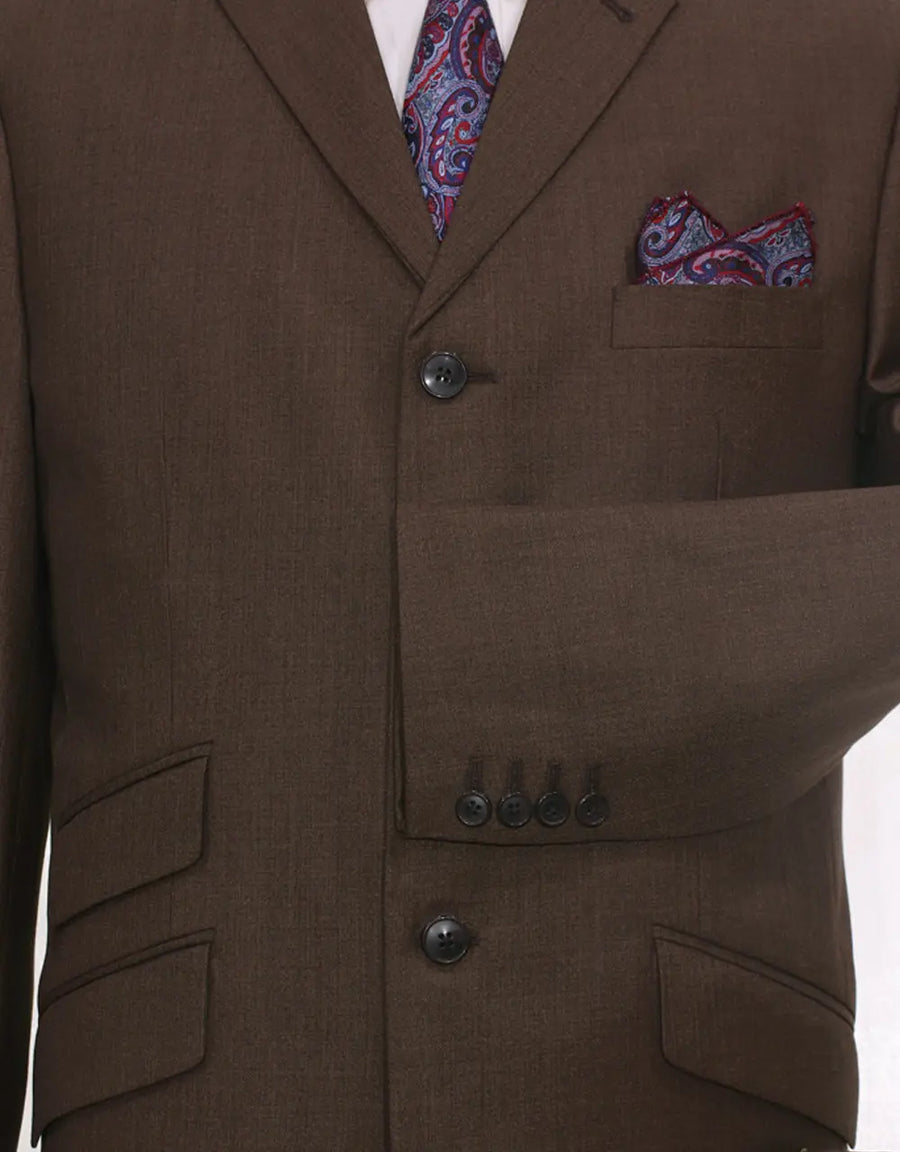 Men Suit | 60s Style Essential Brown Suit For Wedding – Modshopping ...